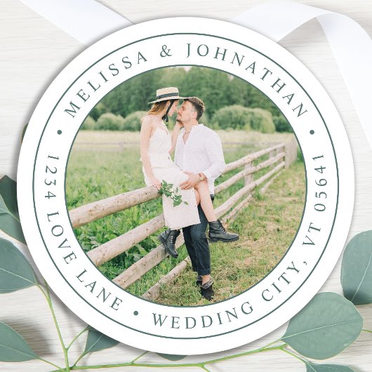 Benutzerdefiniertes Foto Moderne Elegante Rücksend Runder Aufkleber