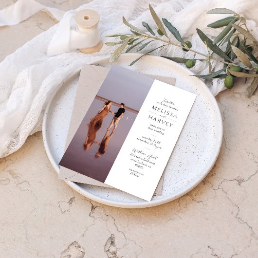 Benutzerdefiniertes Foto | Moderne Hochzeit Einladung