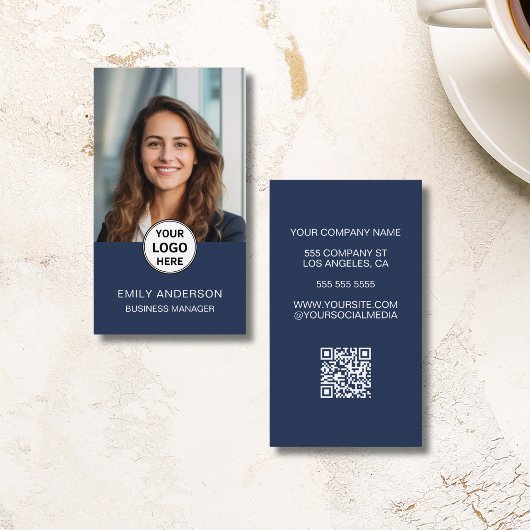 Benutzerdefiniertes Foto Moderne Minimale QR-Visit Visitenkarte