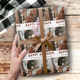 Benutzerdefiniertes Foto Moderne Typografie Weihna Geschenkpapier