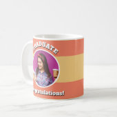 Benutzerdefiniertes Foto Moderner Peach Chic Absch Kaffeetasse (Vorderseite Links)
