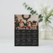 Benutzerdefiniertes Foto Moderner Schwarzer Kalend Feiertagspostkarte (Stehend Vorderseite)