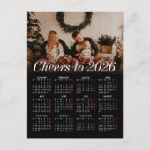 Benutzerdefiniertes Foto Moderner Schwarzer Kalend Feiertagspostkarte (Vorderseite)