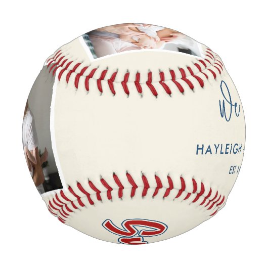 Benutzerdefiniertes Foto Moderner Vater Baseball (Rückseite)