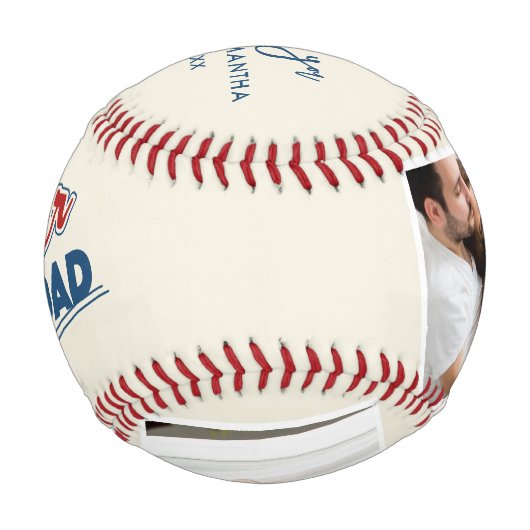 Benutzerdefiniertes Foto Moderner Vater Baseball (Vorderseite)