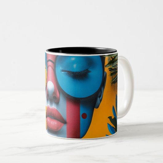 Benutzerdefiniertes Foto Modernes Cooles Elegantes Zweifarbige Tasse (VorderseiteRechts)