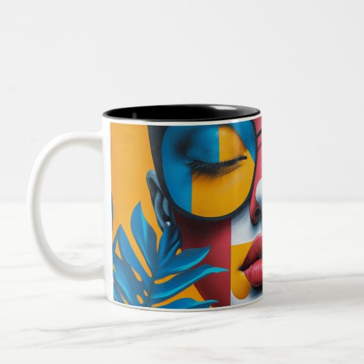 Benutzerdefiniertes Foto Modernes Cooles Elegantes Zweifarbige Tasse (Links)