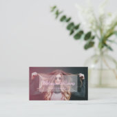 Benutzerdefiniertes Foto Modernes handgeschriebene Visitenkarte (Stehend Vorderseite)