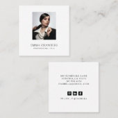Benutzerdefiniertes Foto Modernes Minimalistisches Quadratische Visitenkarte (Vorne/Hinten)