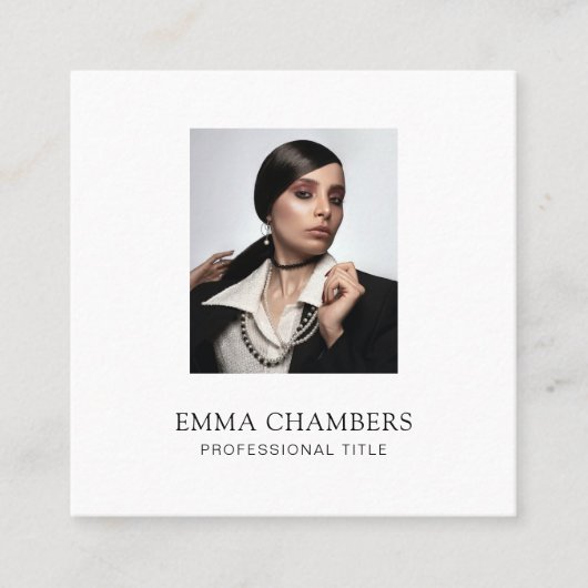 Benutzerdefiniertes Foto Modernes Minimalistisches Quadratische Visitenkarte (Vorderseite)