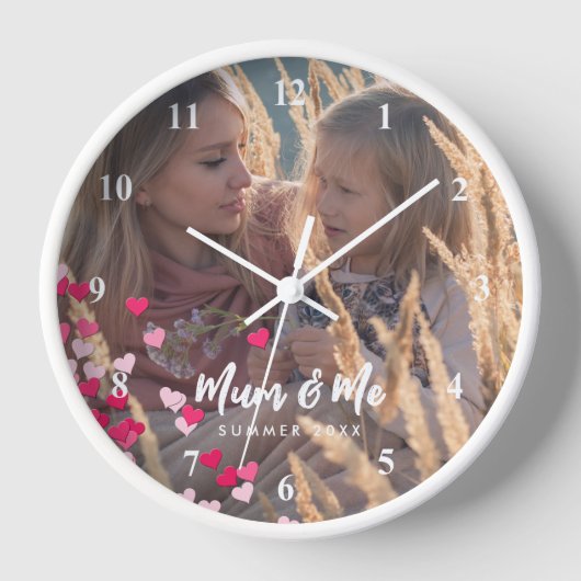 Benutzerdefiniertes Foto Modernes Schreiben gedeck Uhr (Vorderseite)