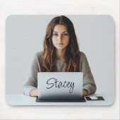 Benutzerdefiniertes Foto Monogram Office-Geschenk Mousepad (Vorne)