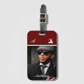 Benutzerdefiniertes Foto Monogram personalisieren Gepäckanhänger (Vorderseite Vertikal)