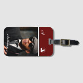 Benutzerdefiniertes Foto Monogram personalisieren Gepäckanhänger (Vorderseite (Horizontal))