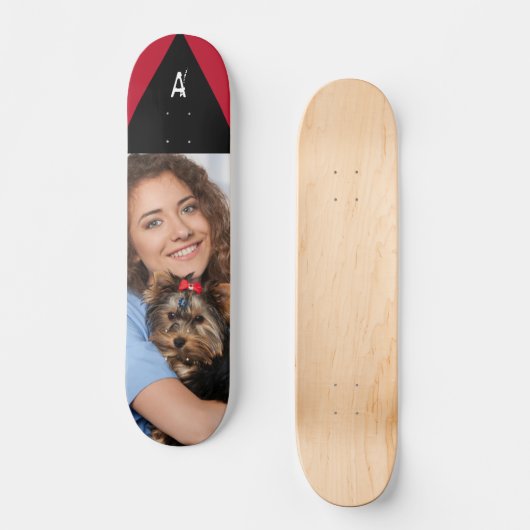 Benutzerdefiniertes Foto Monogram personalisieren Skateboard (Vorderseite)