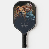 Benutzerdefiniertes Foto Monogramm Pickleball Schläger (Rückseite)