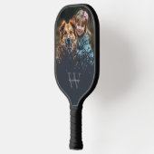 Benutzerdefiniertes Foto Monogramm Pickleball Schläger (Links)