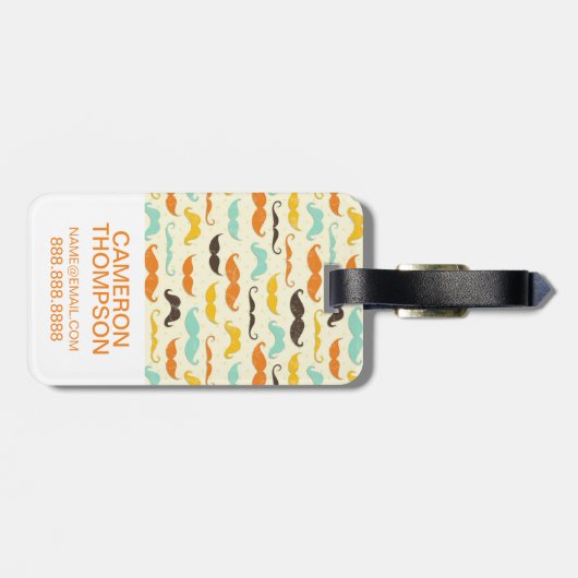 Benutzerdefiniertes Foto - Mustache Muster 3 Gepäckanhänger (Rückseite horizontal)