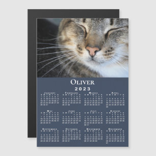 Benutzerdefiniertes Foto Name 2023 Kalender Navy M Magnetkarte