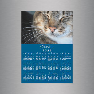 Benutzerdefiniertes Foto Name 2025 Kalender Blue M Magnetkarte