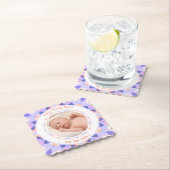 Benutzerdefiniertes Foto Name Alter Rosa Lila Gebu Untersetzer (Vor Ort)