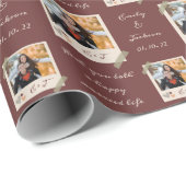 Benutzerdefiniertes Foto/Name/Datum Braut und Hoch Geschenkpapier (Rolleneckpunkt)