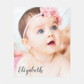 Benutzerdefiniertes Foto | Name der Familie des Ki Fleecedecke (Vorderseite)