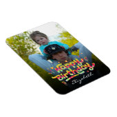 Benutzerdefiniertes Foto + Name Farbige Geburtstag Magnet (Rechte Seite)