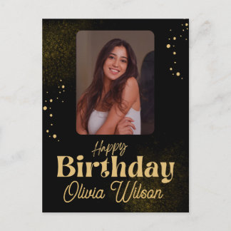 Benutzerdefiniertes Foto & Name Geburtstag Postkarte