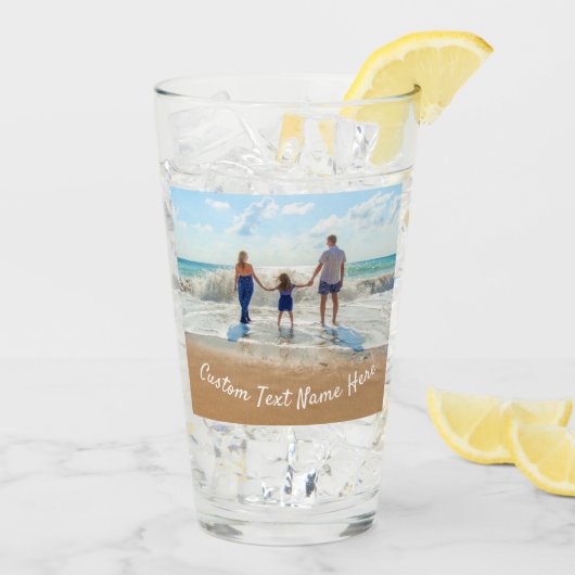 Benutzerdefiniertes Foto Name Glas Geben Sie Ihre (Rückseite Ice)