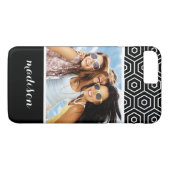 Benutzerdefiniertes Foto & Name Hexagonales geomet Case-Mate iPhone Hülle (Rückseite (Horizontal))