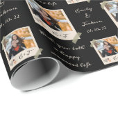 Benutzerdefiniertes Foto | Name | Hochzeitstag Geschenkpapier (Rolleneckpunkt)