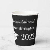 Benutzerdefiniertes Foto, Name, Jahr und Abschluss Pappbecher (Rückseite)