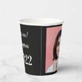 Benutzerdefiniertes Foto, Name, Jahr und Abschluss Pappbecher (Rechts)