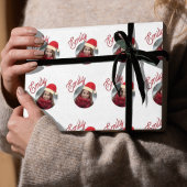 Benutzerdefiniertes Foto & Name - Name des Kindes  Geschenkpapier