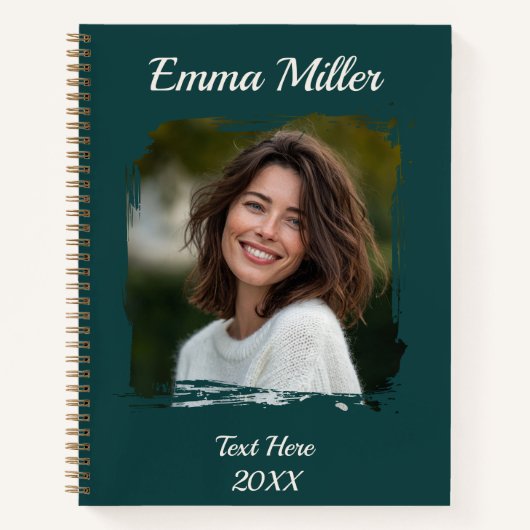 Benutzerdefiniertes Foto | Name oder Text hinzufüg Notizblock (Vorderseite)