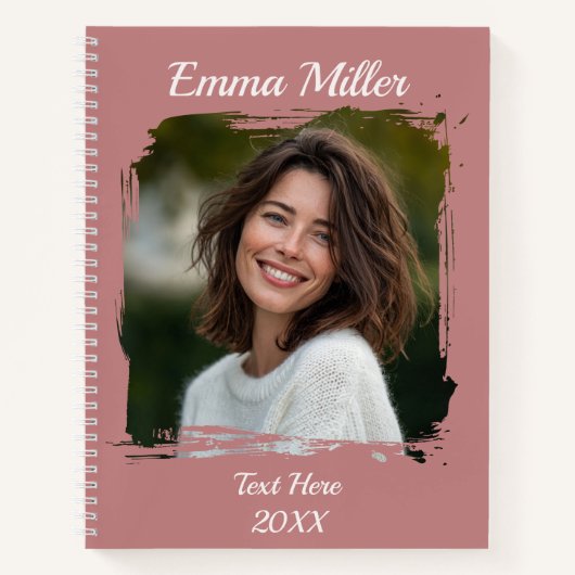 Benutzerdefiniertes Foto | Name oder Text hinzufüg Notizblock (Vorderseite)