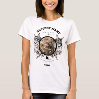 Benutzerdefiniertes Foto, Name & QR-Code Maine Coo T-Shirt