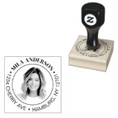 Benutzerdefiniertes Foto, Name und Holzadresse zur Gummistempel (Stempel)