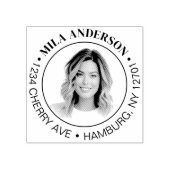 Benutzerdefiniertes Foto, Name und Holzadresse zur Gummistempel (Prägung)