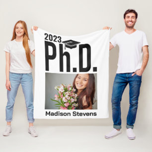 Benutzerdefiniertes Foto, Name und Jahr Ph.D. Fleecedecke