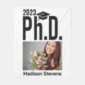 Benutzerdefiniertes Foto, Name und Jahr Ph.D. Fleecedecke (Vorderseite)