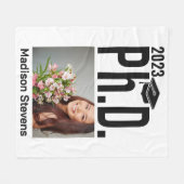 Benutzerdefiniertes Foto, Name und Jahr Ph.D. Fleecedecke (Vorderseite (Horizontal))