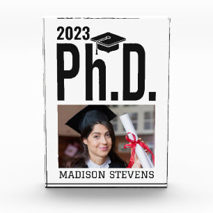 Benutzerdefiniertes Foto, Name und Jahr Ph.D. Fotoblock