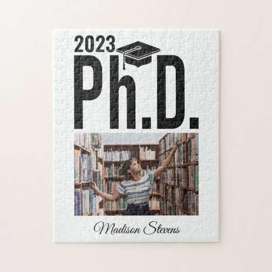 Benutzerdefiniertes Foto, Name und Jahr Ph.D. Puzzle (Vertikal)