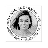 Benutzerdefiniertes Foto, Name und Rücksendeadress Permastempel (Design)