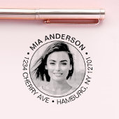 Benutzerdefiniertes Foto, Name und Rücksendeadress Permastempel