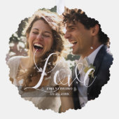 Benutzerdefiniertes Foto, Name und Text Ornament Karte (Rückseite)