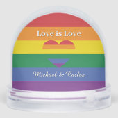 Benutzerdefiniertes Foto, Namen und Textstolz Schneekugeln (Rückseite)