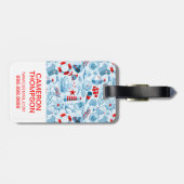 Benutzerdefiniertes Foto Nautical Red White and Bl Gepäckanhänger (Rückseite horizontal)